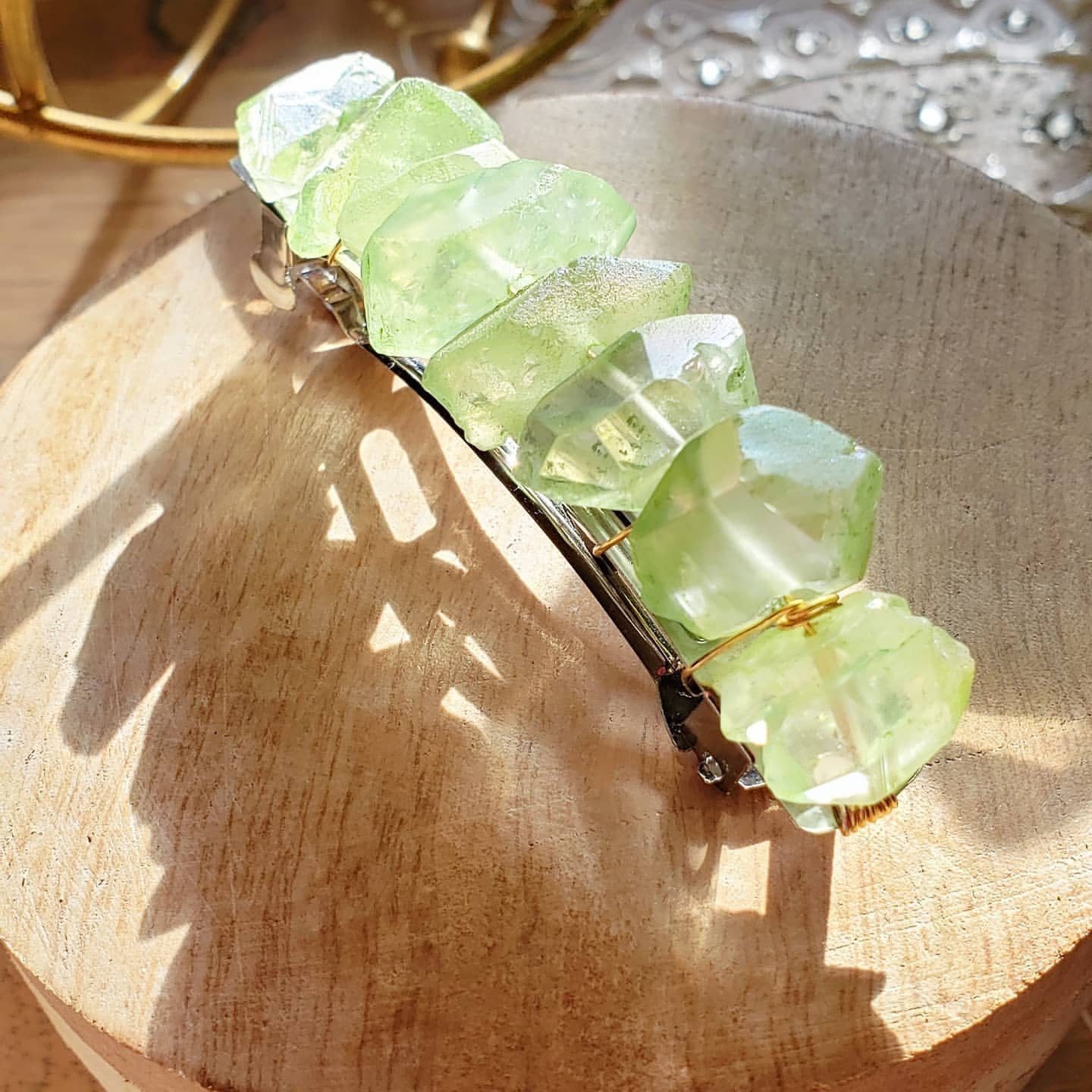 Flourite Crystal Hair Clip