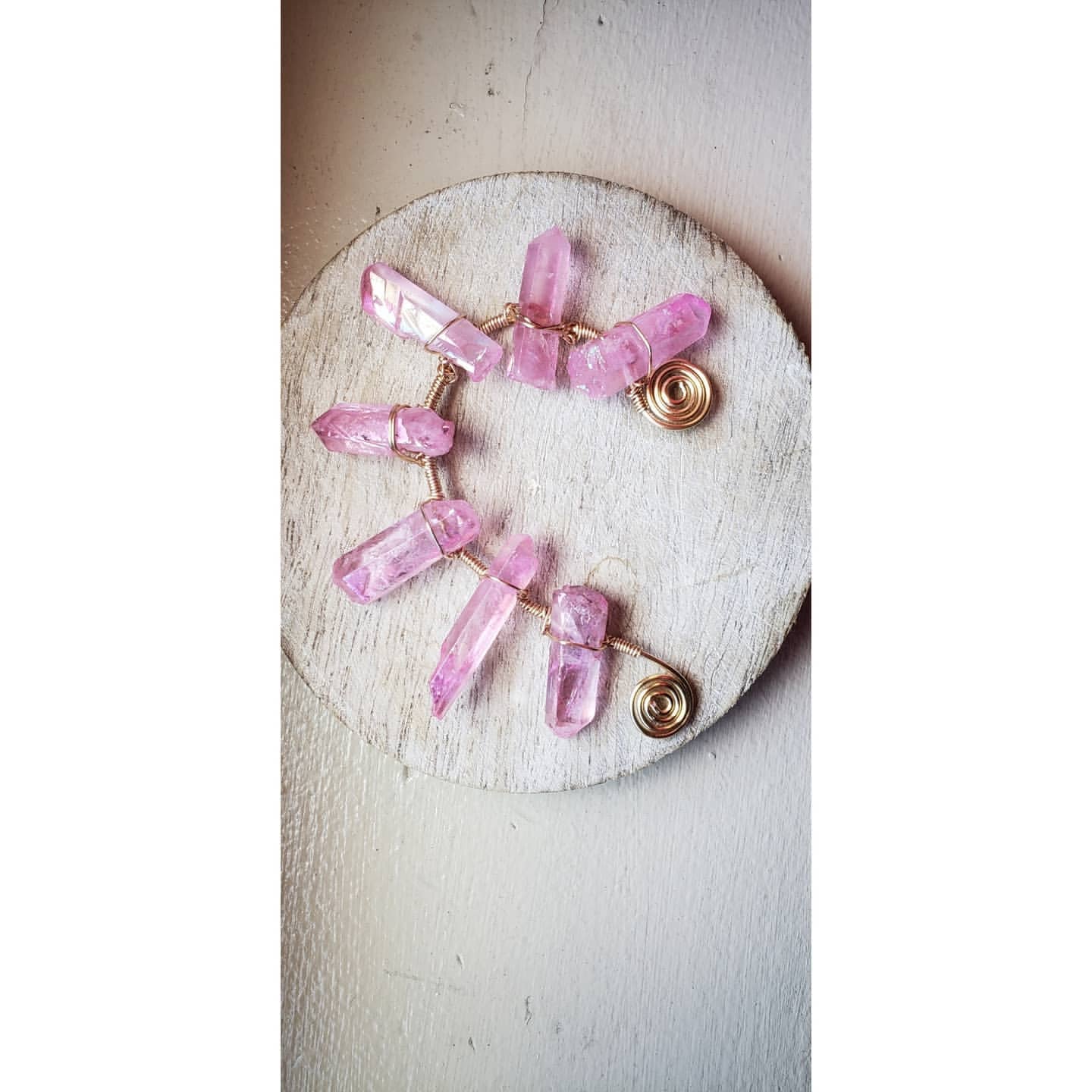 Pink Quartz Ear Cuff